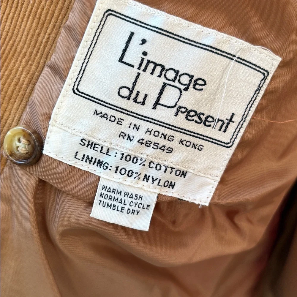 Vintage Limage du Present Brown Corduroy Vest